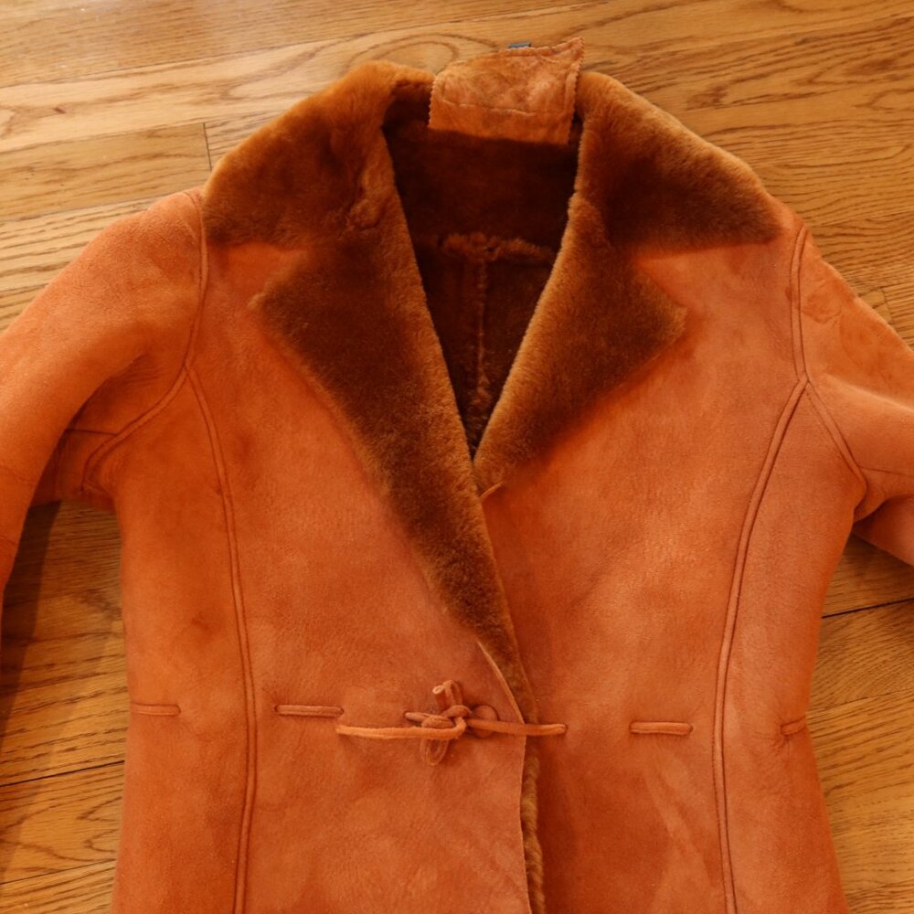 Wilsons vintage Leather Brown shearling fur lined Jacket - Picture 7 of 15